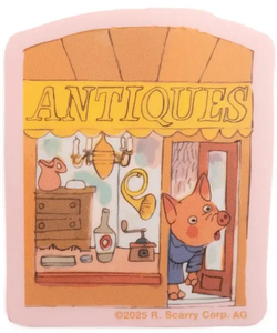 Pig's Antique Shop Richard Scarry Busy World Vinyl Sticker *NEW!