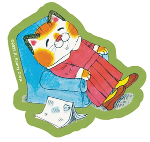 Sally Cat Lounging Richard Scarry Busy World Vinyl Sticker *NEW!