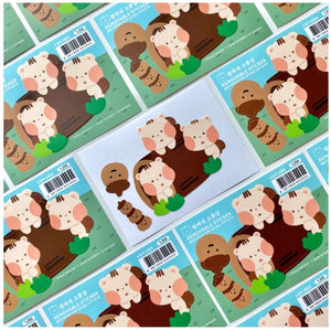 Ramchi Triplets Acorn Hunt Large Sticker by Ramzzine
