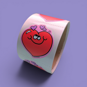 Red Heart Sticker From The Roll