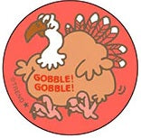 PRE-ORDER Turkey Scratch 'n Sniff Retro Stinky Stickers *NEW!