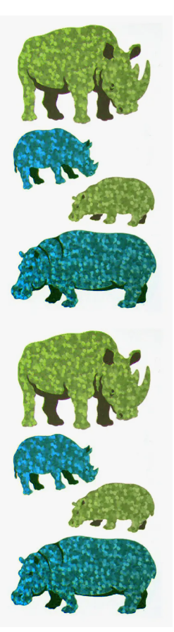 Rhinos & Hippos Prismatic Stickers by Hambly *NEW!