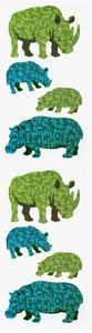 Rhino & Hippo Prismatic Stickers by Hambly *NEW!