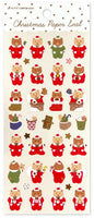 Santa Bear Stickers with Gold Accents