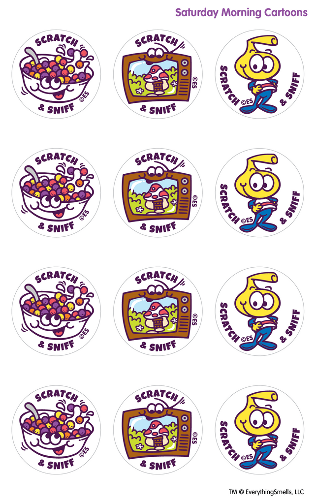 Saturday Morning Cartoons EverythingSmells Scratch & Sniff Stickers ...
