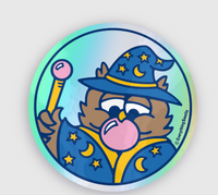 Holographic Wizard Owl Vinyl Sticker by EverythingSmells *NEW!