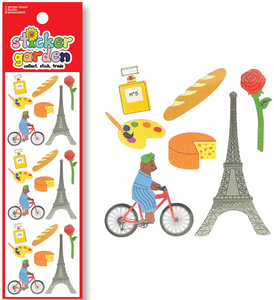 Shimmer Bear In Paris Stickers by Sticker Garden *NEW!