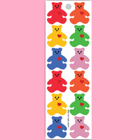 Colorful Little Heart Bears Sticker Sheet *NEW!