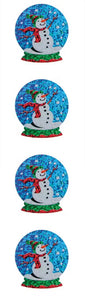 Snowman Snow Globe Prismatic Stickers by Hambly