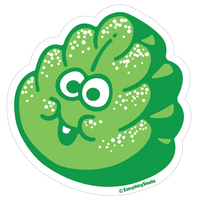 Sparkly Spearmint Candy Leaf Vinyl Sticker by EverythingSmells