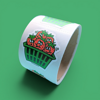 Strawberry Basket Sticker From The Roll *NEW!