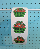 Strawberry Basket Sticker From The Roll *NEW!