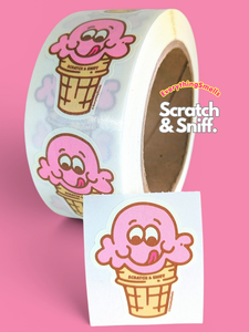 Strawberry Ice Cream Scratch & Sniff Sticker Roll *NEW!