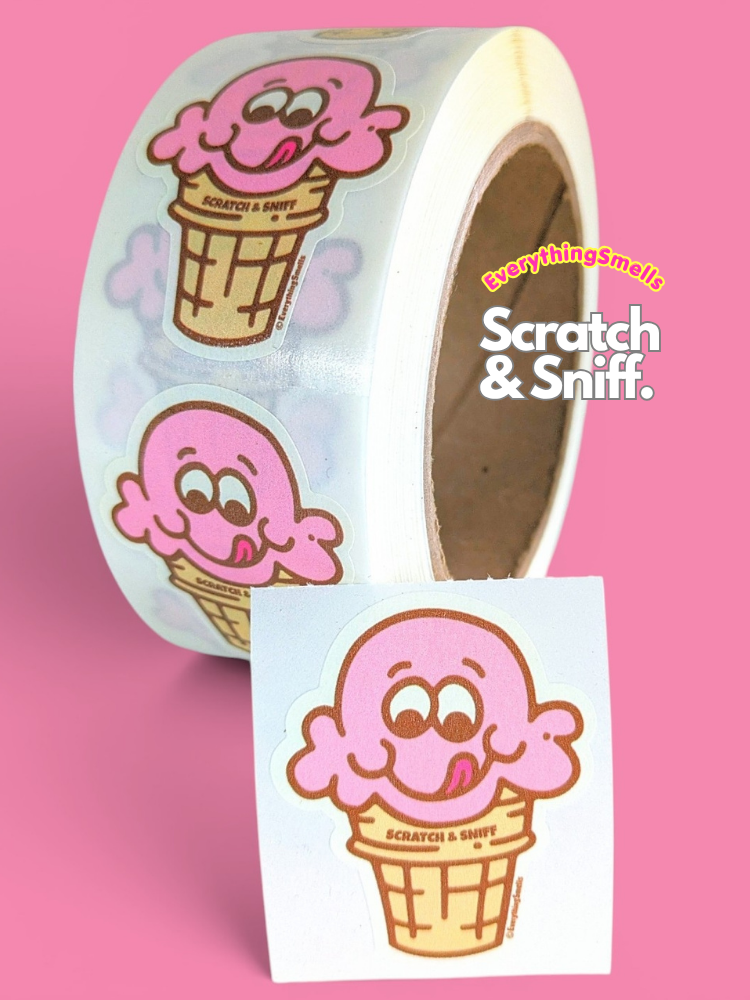 Strawberry Ice Cream Scratch & Sniff Sticker Roll *NEW