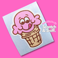 Strawberry Ice Cream Scratch & Sniff Sticker Roll *NEW!