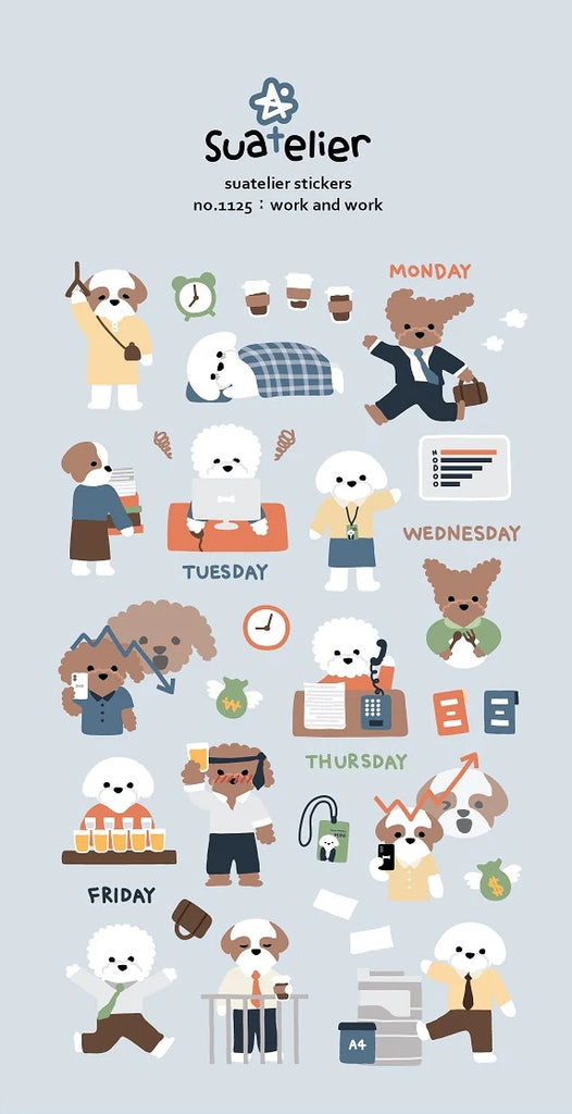 Work & More Work Hodoo Dog Stickers by Suatelier *NEW!