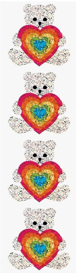 Large Rainbow Heart Bears Prismatic Stickers by Hambly *NEW!