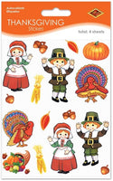 Pilgrims & Turkeys Thanksgiving Stickers