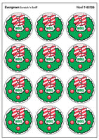 Evergreen Wreath Scratch 'n Sniff Retro Stinky Stickers *NEW!