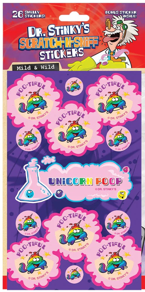 Unicorn Poop Dr. Stinky Scratch-N-Sniff Stickers | EverythingSmells