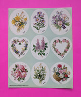 Vintage American Greetings Spring Flowers Sticker Sheet