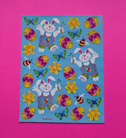Vintage Amscan Bunny, Eggs, Butterflies, & Daffodils Sticker Sheet