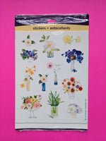 Vintage Hallmark Flower Vases Sticker Sheet
