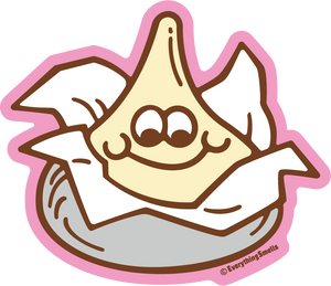 White Chocolate Kiss Vinyl Sticker by EverythingSmells