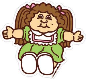 Brown Hair 80s Doll Vinyl Sticker by EverythingSmells *NEW!