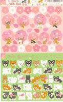 Dogs and Cherry Blossoms Stickers by Ryu Ryu
