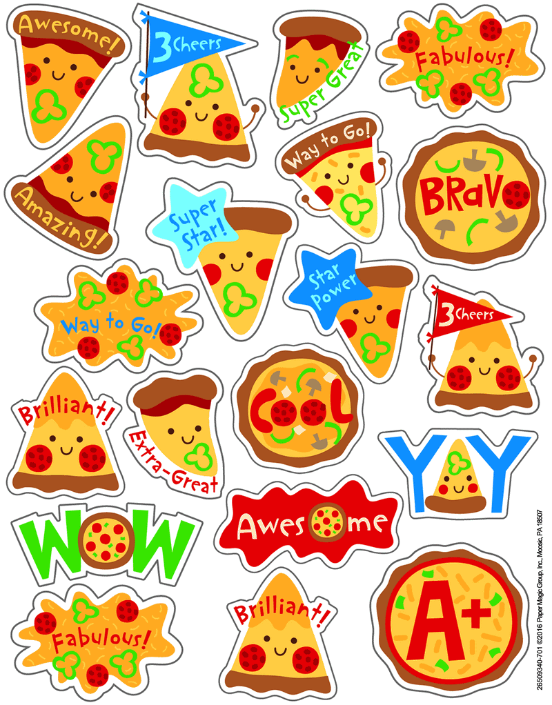 Fuzzy Pizza Stickers