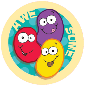 Jelly Bean Dr. Stinky Scratch-N-Sniff Stickers (2 sheets)
