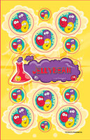 Jelly Bean Dr. Stinky Scratch-N-Sniff Stickers (2 sheets)