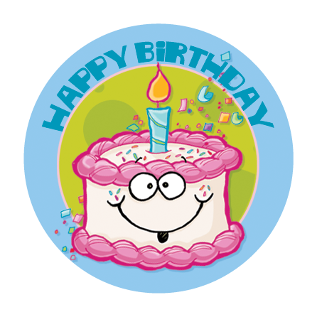 Birthday Cake Dr. Stinky Scratch -N-Sniff Stickers (2 sheets)