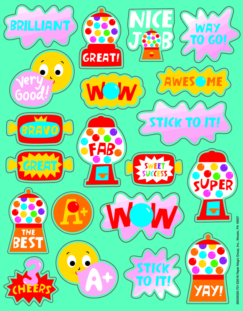 Bubble Gum Scented Stickers (80 stickers) *NEW!