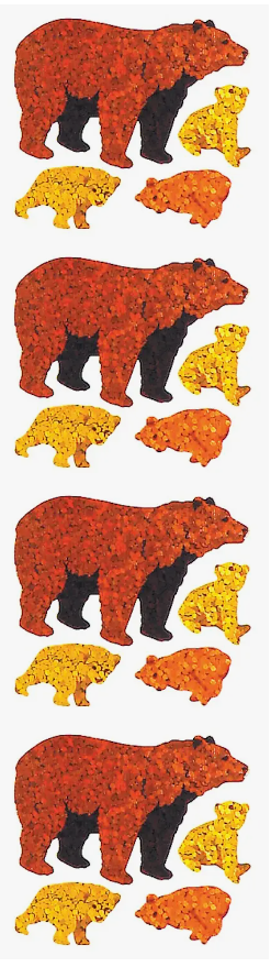 Brown Bears Prismatic Stickers by Hambly