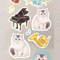 Cats & Instruments Paper Stickers