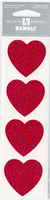 Large Red Hearts Prismatic Stickers by Hambly