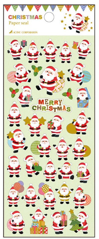 Little Santa Stickers with Gold Accents