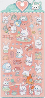 White Rabbit & Mushrooms Holographic Sparkle Stickers by Nekoni