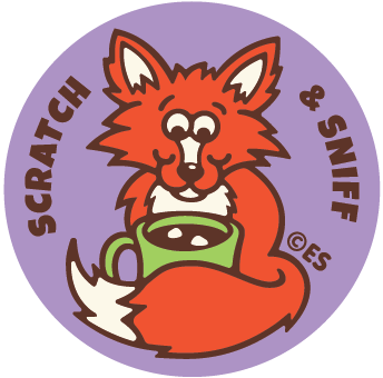 Peppermint Hot Chocolate Fox EverythingSmells Scratch & Sniff Stickers