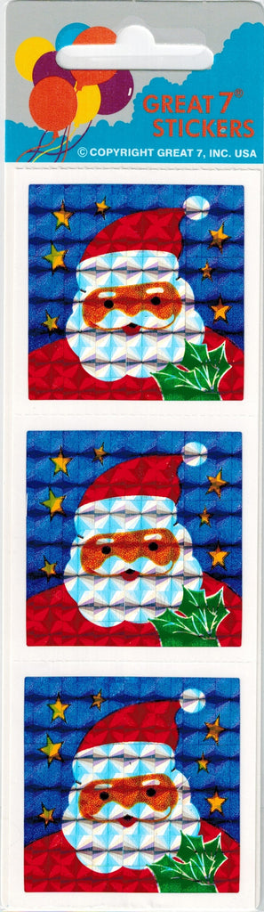 Santa Vintage Prismatic Square Stickers *NEW!