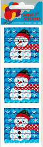 Prismatic Snowman Vintage Square Stickers