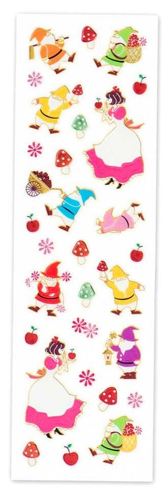 Snow White Stickers with Gold Outlines