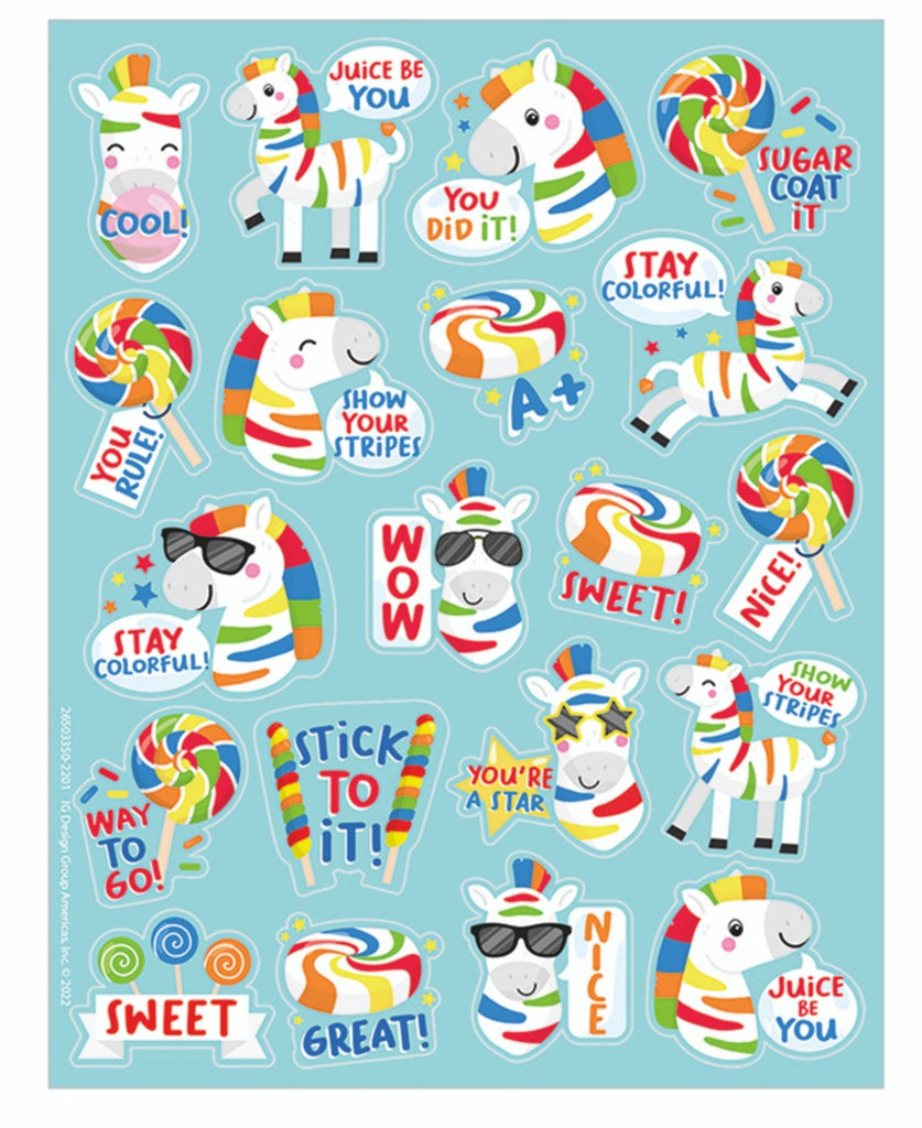 Zebra Lollipop Scented Stickers by Eureka