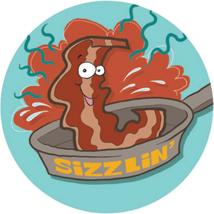 Bacon Dr. Stinky Scratch -N-Sniff Stickers (2 sheets)
