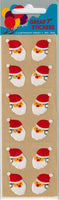 Fuzzy Santa Face Vintage Stickers