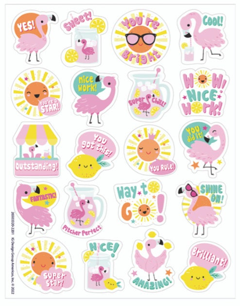 Strawberry Lemonade Flamingos Scented Stickers by Eureka